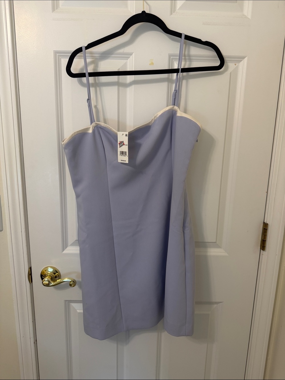 French Connection Lavender Scalloped Mini Dress with Cream Trim 10